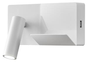 LEDS-C4 Bec LED Mini Aplică de perete cu alb/alb, Alb, dormitor, Metal, Modern, Perete unghiular