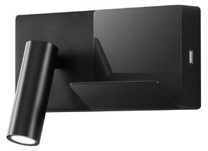 LEDS-C4 Bec LED Mini Aplică de perete negru/negru, Negru, dormitor, Metal, Modern, Perete unghiular