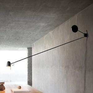 Luceplan Aplică LED Counterbalance negru, Negru, Camera de zi / sufragerie, Metal, Design