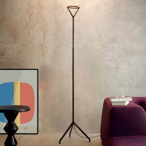 Luceplan Lola - lampă de podea neagră, reglabil, Negru, Camera de zi / sufragerie, Metal, Design, Tripod