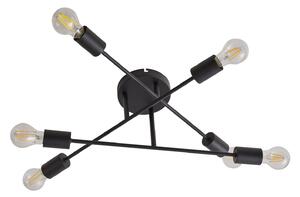 Plafoniere Lindby, Estar, reglabil, Negru, Camera de zi, Metal, Vintage