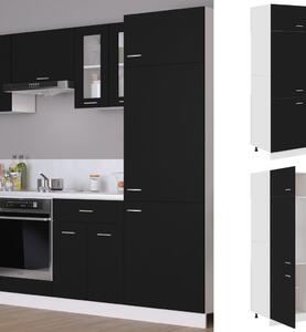 Dulap de frigider, negru, 60x57x207 cm, lemn prelucrat