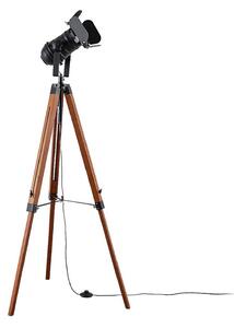 Lampadar Lindby, Hilma, Maro / Rugină, Camera de zi, Lemn, Design industrial