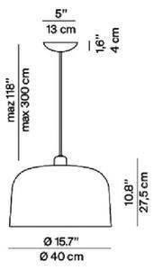 Luceplan Lampă suspendată Zile roșu cărămiziu mat, Ø 40 cm, reglabil, Roșu, Camera de zi / sufragerie, Plastic, Design