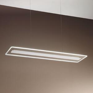 Linea Light Lampă susp. LED Antille, sticlă, unghiulară, alb, reglabil, Alb, Camera de zi / sufragerie, Sticlă, Modern