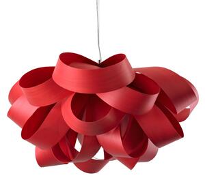 LZF LAMPS Agatha Small lampă suspendată, 78x76cm, roșu, reglabil, Roșu, Camera de zi / sufragerie, Lemn, Design