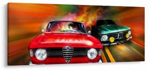 Tablou - Mașini de curse retro (120x50 cm)