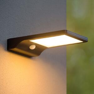 Lucide Aplică LED solară de exterior Basic cu senzor, Negru, Metal, Modern
