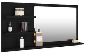 Oglindă de baie, negru, 90 x 10,5 x 45 cm, PAL