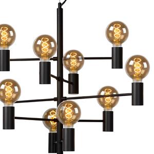 Lucide Lampă suspendată Leanne, negru, 10 becuri, reglabil, Negru, Camera de zi / sufragerie, Metal, Modern
