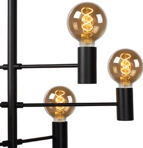 Lucide Lampă suspendată Leanne, negru, 6 becuri, reglabil, Negru, Camera de zi / sufragerie, Metal, Modern
