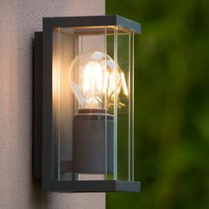 Lucide Claire Mini lampă de perete pentru exterior, abajur din sticlă, 1 lumină, reglabil, Negru, Metal, Modern, Priză de perete top