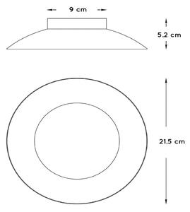 Lucide Plafonieră cu LED Foskal în alb, Ø 21,5 cm, Alb, Camera de zi / sufragerie, Metal, Modern