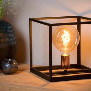 Lucide Lampă de masă Arthur cu ramă metalică, negru, Negru, dormitor, Metal, Modern