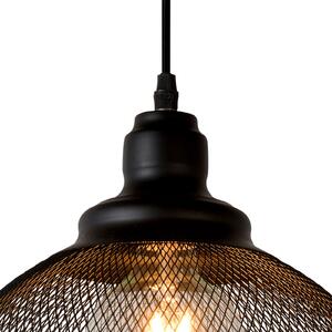 Lucide Suspensie cu ochiuri, o singură lumină, negru, Ø 28 cm, reglabil, Negru, Camera de zi / sufragerie, Metal, Vintage