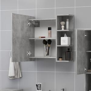 Dulap de baie cu oglindă, gri beton, 62,5 x 20,5 x 64 cm