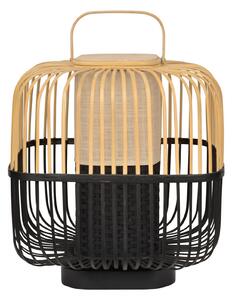 Lampă de masă Forestier, Bamboo Square M, Negru, Camera de zi, Bamboo, Design