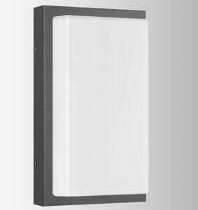 LCD Alb cald LED lumina de perete în aer liber Babett, Negru, Metal, Modern