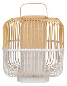 Lampă de masă Forestier, Bamboo Square M, Alb, Camera de zi, Bamboo, Design