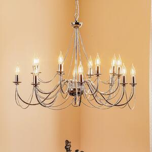 Domiluce Candelabru retro, 16 brațe, crom, reglabil, Metalic, Camera de zi / sufragerie, Metal