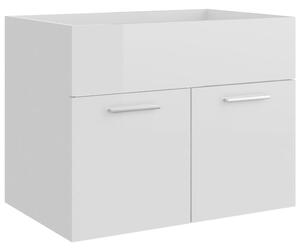 Dulap de chiuvetă, alb extralucios, 60x38,5x46 cm, PAL
