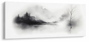 Tablou - pictură cu cerneală de peisaj (120x50 cm)