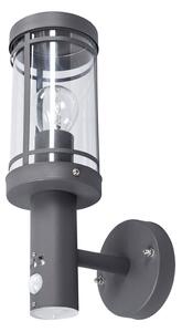 Lampă de Exterior Lindby, Djori, reglabil, Gri, Balcon, Oțel inoxidabil, Modern