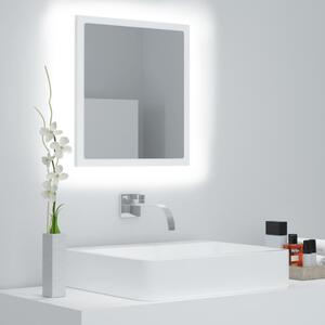 Oglindă de baie cu LED, alb, 40x8,5x37 cm, acril