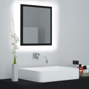 Oglindă de baie cu LED, negru, 40x8,5x37 cm, acril