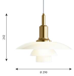 Louis Poulsen PH 3/2 lampă suspendată alamă-alb, reglabil, Auriu / Alamă, Camera de zi / sufragerie, Sticlă, Design
