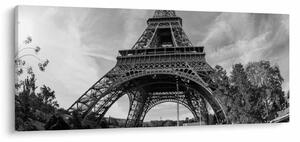 Tablou - Turnul Eiffel, alb-negru (120x50 cm)