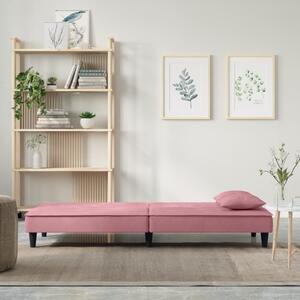 Canapea extensibilă, roz, catifea