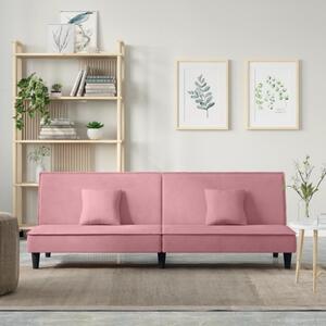 Canapea extensibilă, roz, catifea