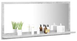 Dulap de baie cu oglindă, gri beton, 90 x 10,5 x 37 cm, PAL