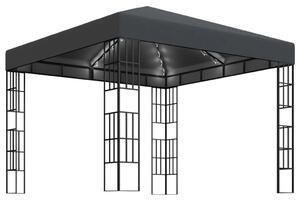 Pavilion cu șir de lumini LED, antracit, 3x3 m