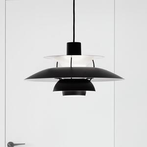 Louis Poulsen PH 5 lampă susp. monocrom negru, reglabil, Negru, Camera de zi / sufragerie, Metal, Design