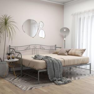 Cadru pat canapea extensibilă, gri, 90x200 cm, metal