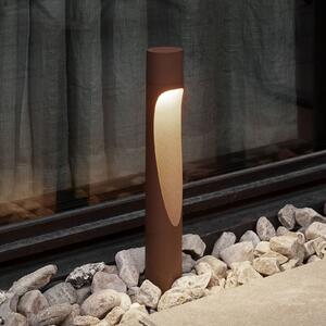 Louis Poulsen lampă cu soclu Flindt, 930, corten 35 cm bază 24 V, Maro / Rugină, Aluminiu, Design