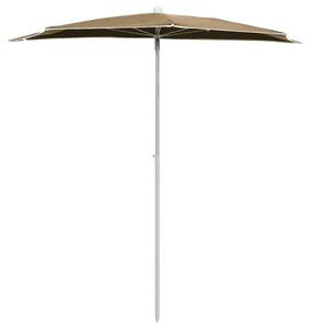 Umbrelă de grădină cu stâlp, gri taupe, 180x90 cm, semirotundă