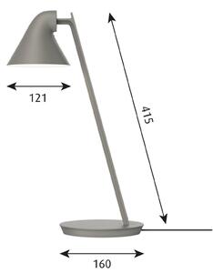 Louis Poulsen NJP Mini lampă de masă LED taupe, reglabil, Gri, Camera de zi / sufragerie, Metal, Design