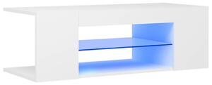 Comodă TV cu lumini LED, alb, 90x39x30 cm