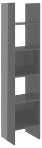 Bibliotecă, gri extralucios, 40x35x180 cm, PAL