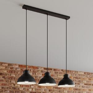 Luminex Lampă suspendată Sven, 3 becuri, negru, reglabil, Negru, Camera de zi / sufragerie, Metal