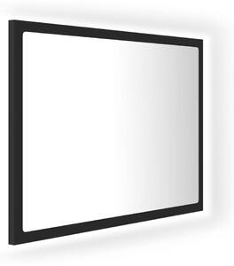 Oglindă de baie cu LED, gri, 60x8,5x37 cm, acril