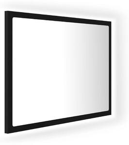 Oglindă de baie cu LED, negru, 60x8,5x37 cm, acril