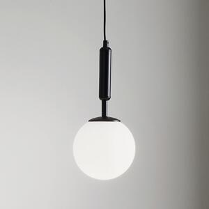 Luminex Lampă suspendată Nalo, 1 bec, negru, reglabil, Negru, Camera de zi / sufragerie, Metal, Modern, glob