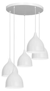 Luminex Lampă suspendată Nanu cu 5 becuri rotundă gri deschis, reglabil, Gri, Camera de zi / sufragerie, Metal