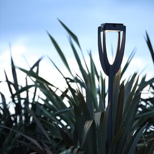 Les Jardins Lampă solară LED Tulip cu crampon de sol, antracit, reglabil, Negru, Metal, Spot de exterior / vârf de pământ