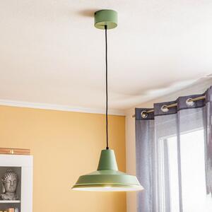 Luminex Lampă suspendată Class din metal, verde/alb, reglabil, Verde, Bucătărie, Metal