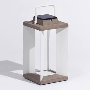 Les Jardins Lanternă solară Teckalu, Duratek/alb, 45.5cm, reglabil, Metal, Felinar